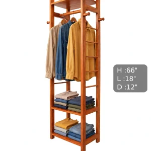 Premium Mahogany Wooden Clothes Hanger Rack