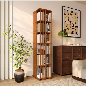Rotating Bookshelf – 360° Wooden Book Rack